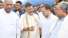 Karnataka CM DK Shivakumar with top Congress leaders