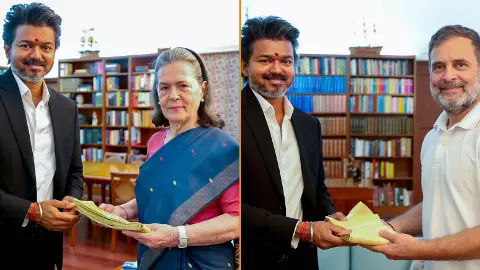 Vijay meets Sonia, Rahul on second Delhi visit as Tamil Nadu CM