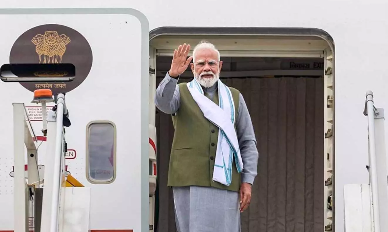 PM Modi leaves for visit to France and Slovakia PM Modi leaves for visit to France and Slovakia