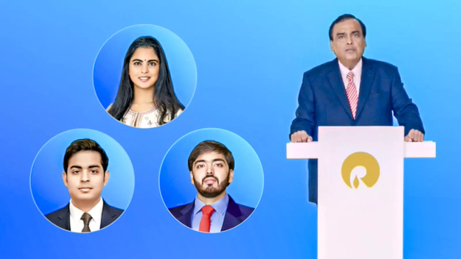 Mukesh Ambani, Isha, Anant, Akash Mukesh Ambani, Isha, Anant, Akash