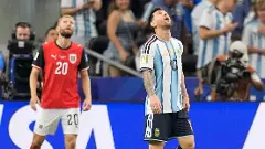 Lionel Messi during match between Argentina and Austria in Arlington, Texas