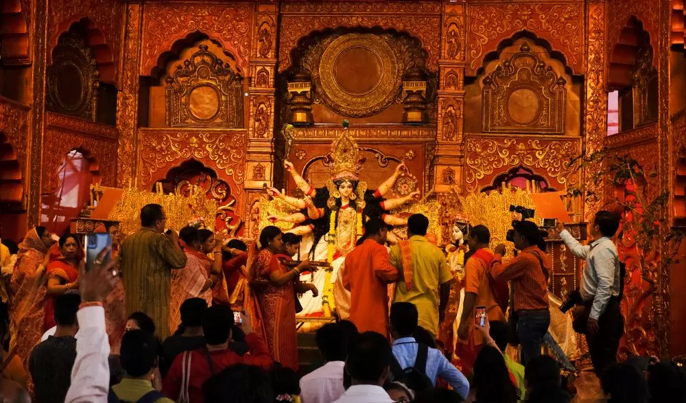 The Durga Puja in Kolkata as much a cultural celebration as a religious festival, with beautiful, artistic pandals, theatre and music performances and special magazine publicatitions. Photo: iStock