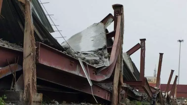 Collapsed factory shed in Taratala, Kolkata