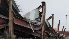 Collapsed factory shed in Taratala, Kolkata