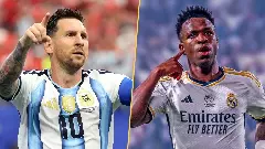 Lionel Messi and Vinicius Junior