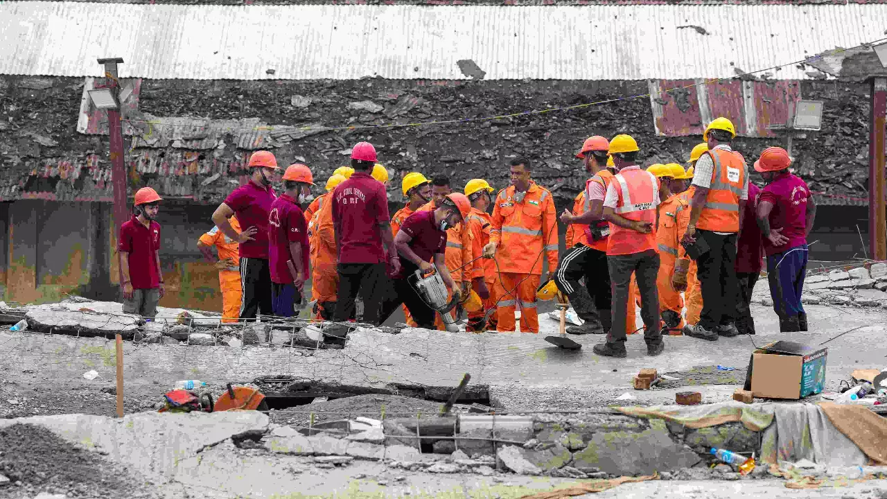 Rescue operation underway after an under-construction warehouse in Kolkata