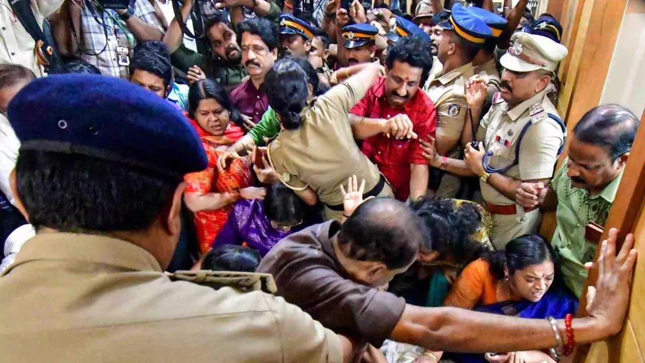 scene at Thiruvananthapuram Municipal Corporation office