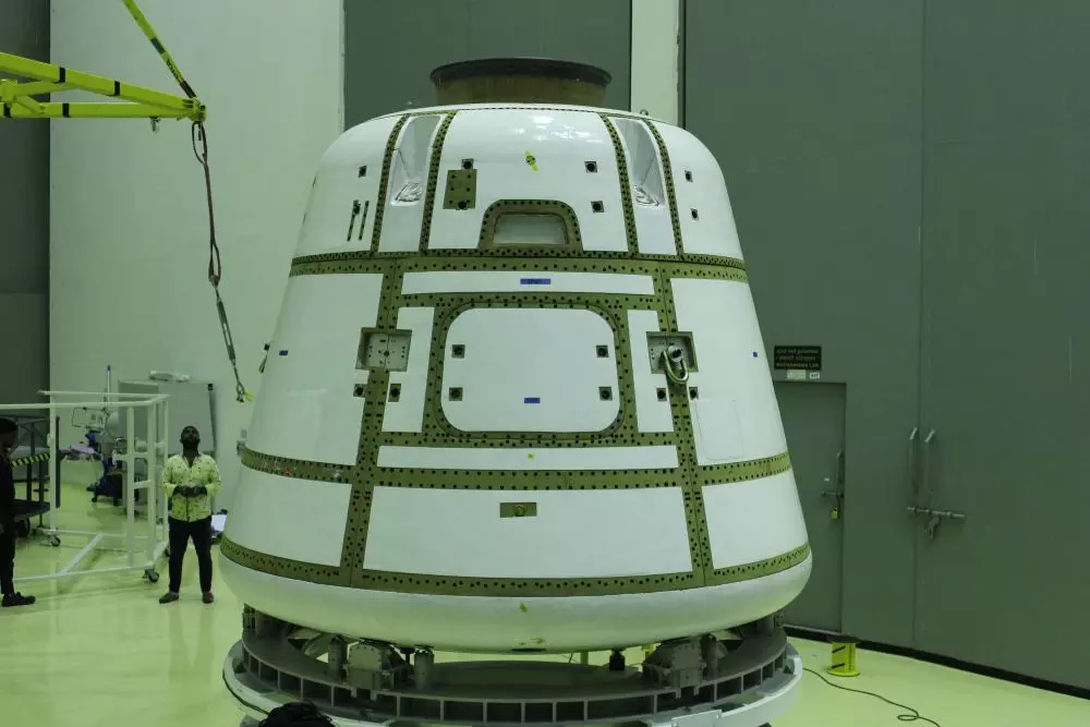 First crew module for Gaganyaan test flight. Photo: ISRO