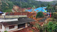 Rescue operation underway after a landslide at Kalladi, near Meppadi tunnel project in Wayanad, Kerala Rescue operation underway after a landslide at Kalladi, near Meppadi tunnel project in Wayanad, Kerala