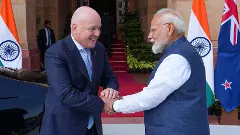 Prime Minister Narendra Modi with New Zealand counterpart Christopher Luxon in April