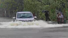 waterlogged road in Vasai, Maharashtra