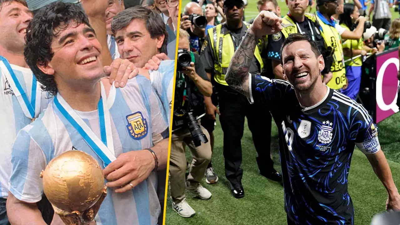 Diego Maradona and Lionel Messi