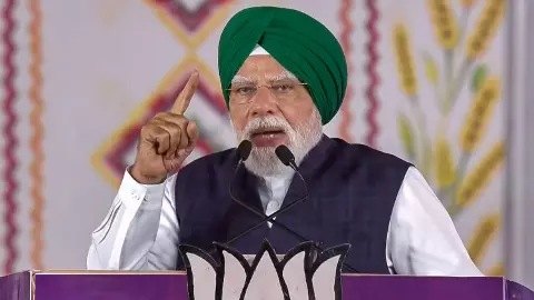 PM Modi addressing gathering in Jalandhar PM Modi addressing gathering in Jalandhar