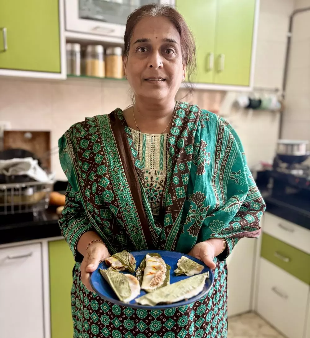 Mumbai-based homemaker Meena Karande first had patolya at the home of some Konkani neighbours decades back and has been making them herself ever since. Photo: By special arrangement