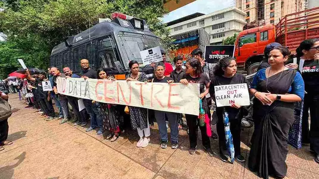 Protest in Thane against Amazon data centre; company allays water, power fears