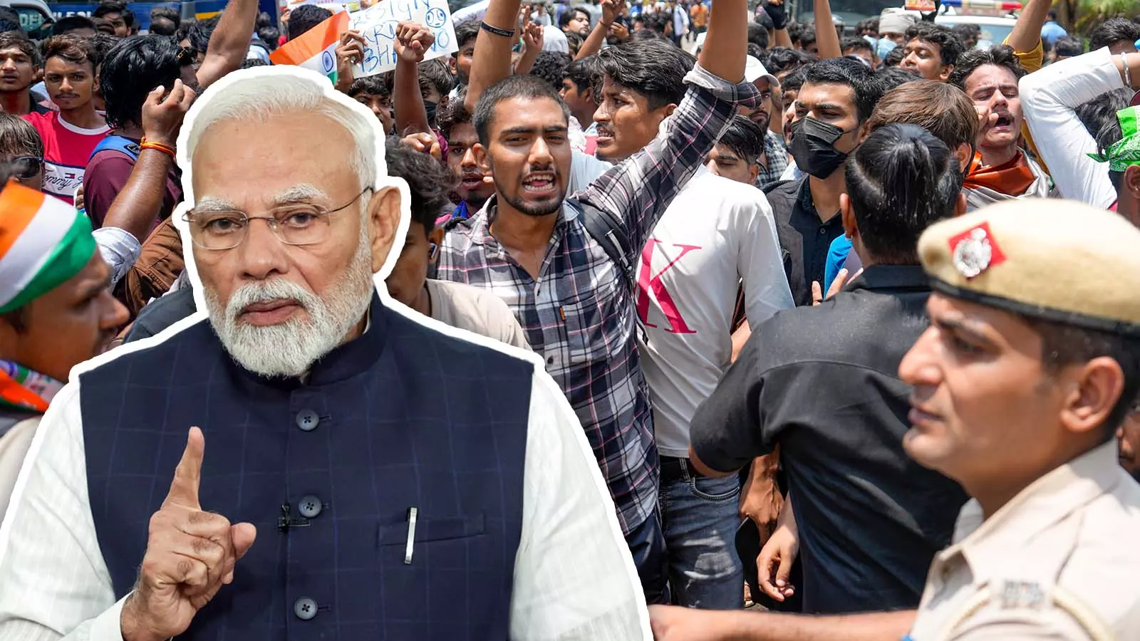 PM Narendra Modi and NEET protesters PM Narendra Modi and NEET protesters
