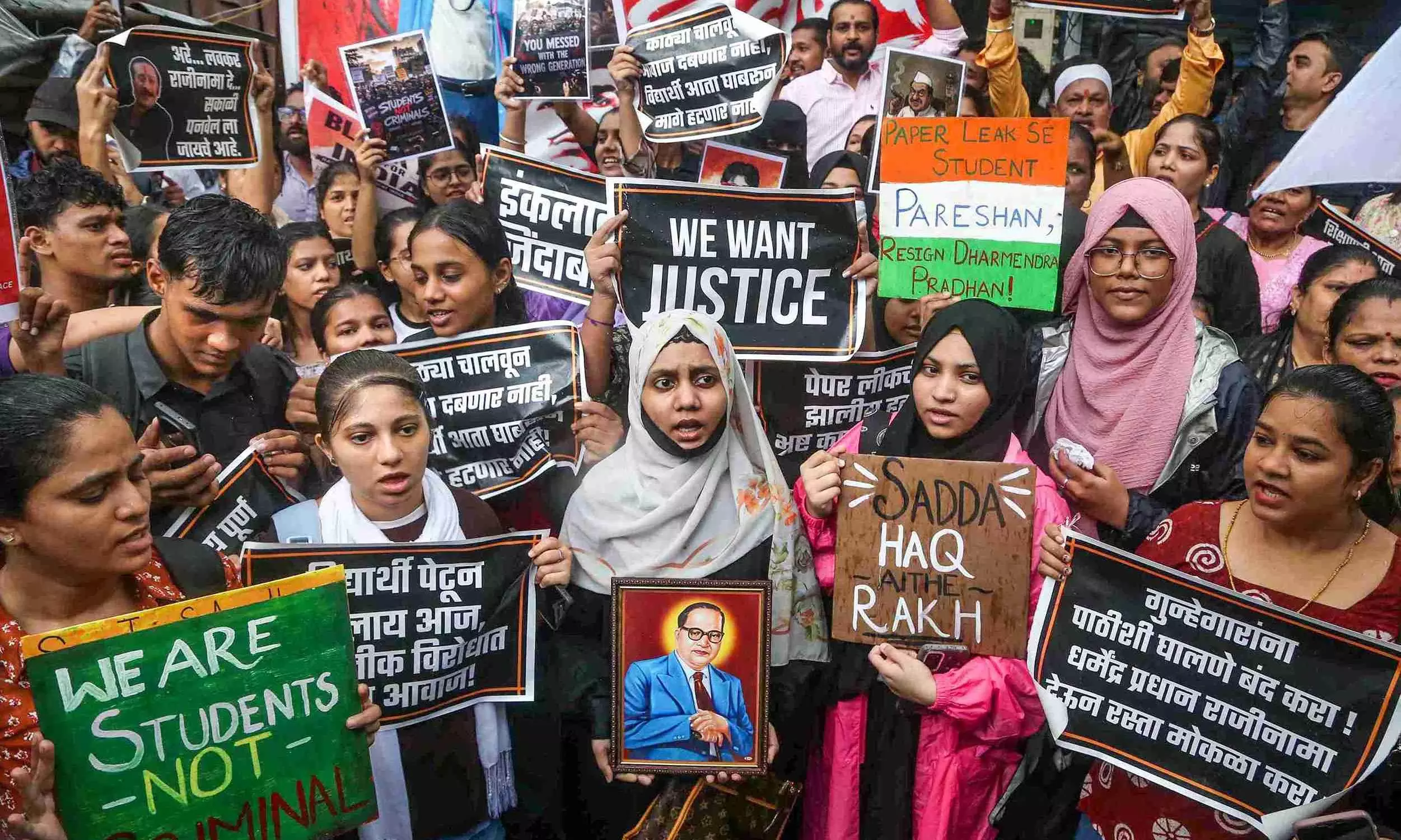 File photo of student protestors in Mumbai. File photo of student protestors in Mumbai.