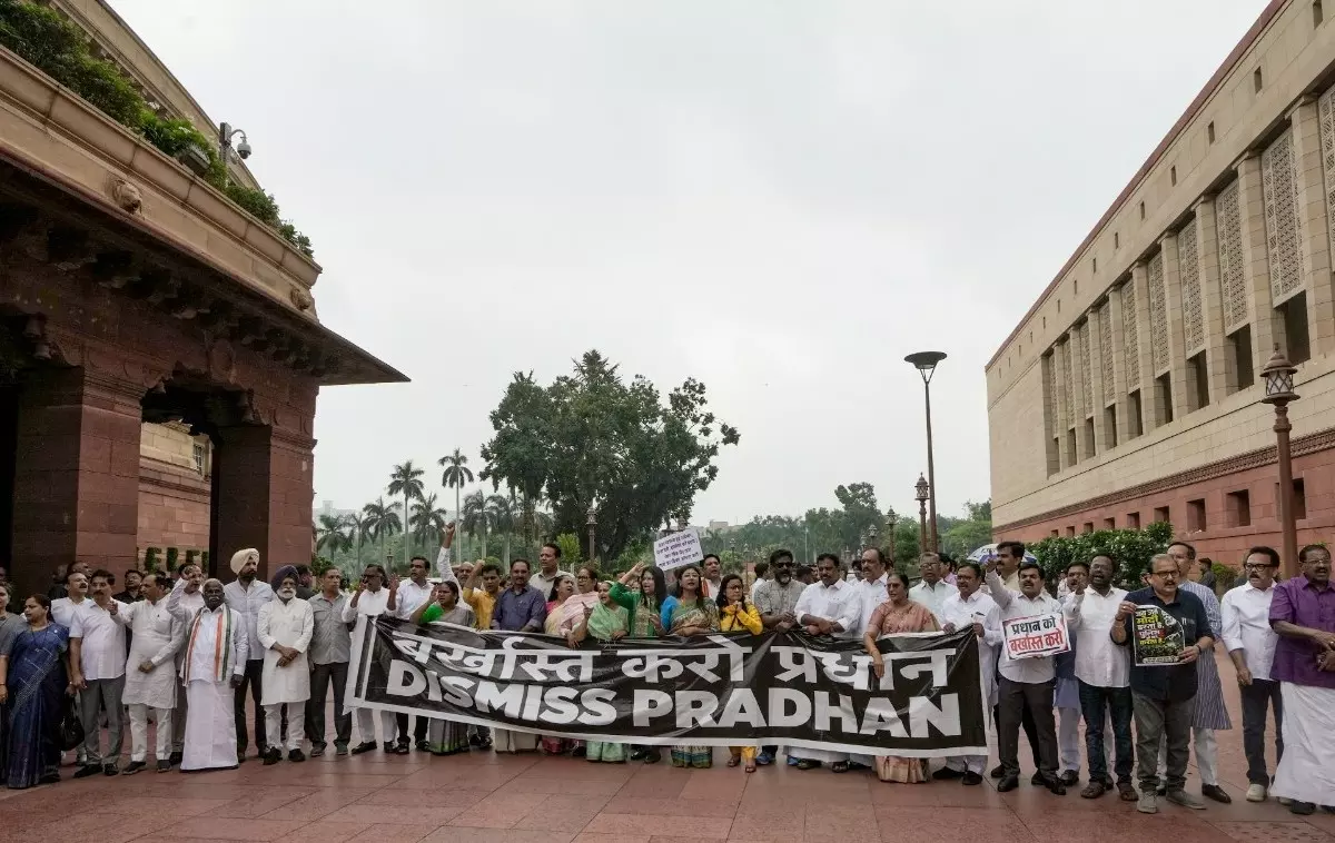 Opposition protests NEET paper leak row Opposition protests NEET paper leak row