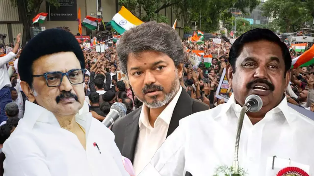 TVK, DMK, AIADMK and NEET protests