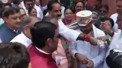 BJP turns Pradhan into a hero, welcomes him with cap and shawl in Parliament