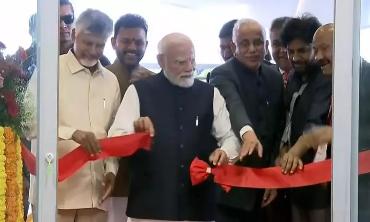 Prime Minister Narendra Modi inaugurating the Alluri Sitarama Raju International Airport Prime Minister Narendra Modi inaugurating the Alluri Sitarama Raju International Airport