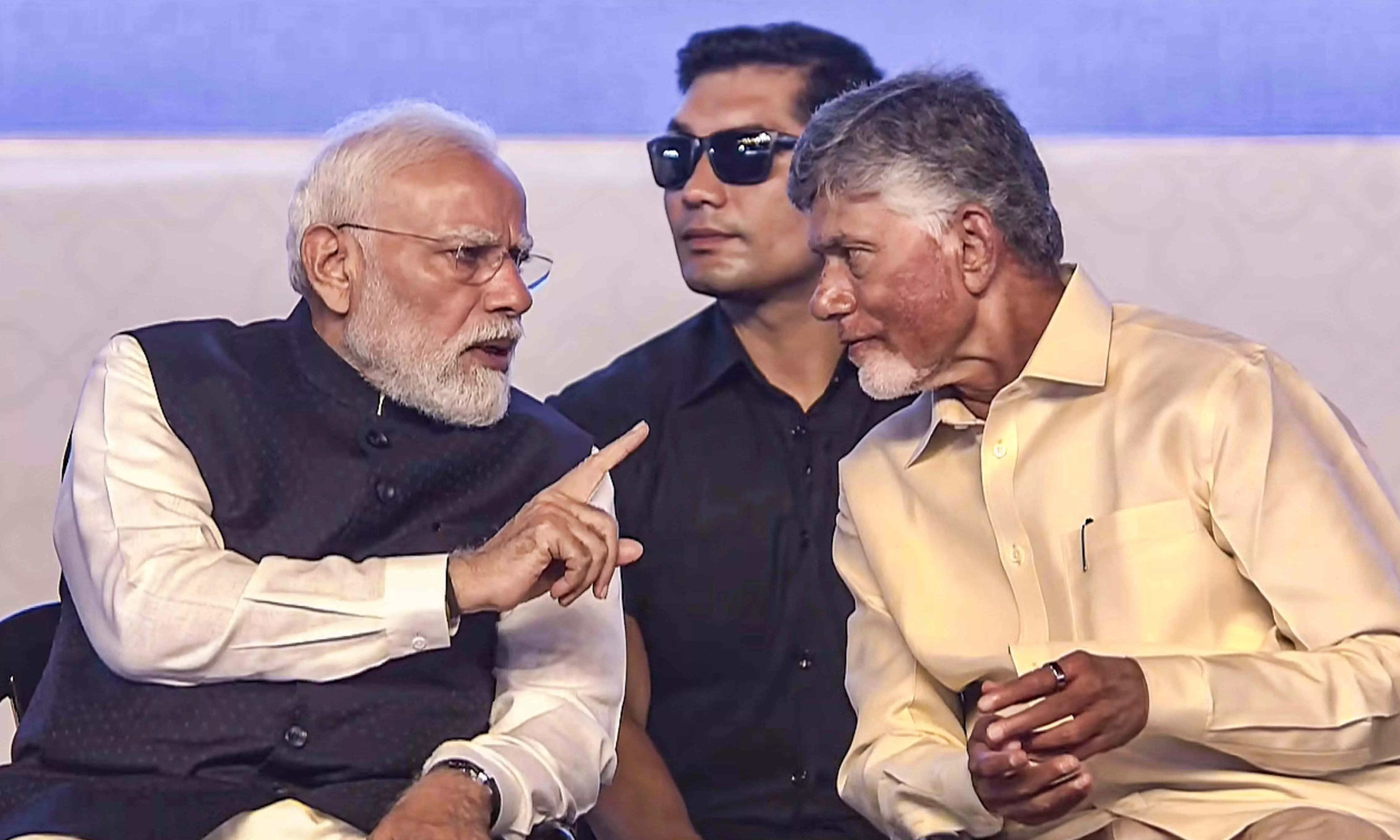 Prime Minister Narendra Modi interacts with Andhra Pradesh Chief Minister N Chandrababu Naidu Prime Minister Narendra Modi interacts with Andhra Pradesh Chief Minister N Chandrababu Naidu