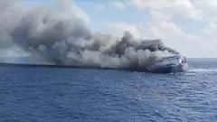 At least 5 dead in Indonesian ferry fire; dozens missing At least 5 dead in Indonesian ferry fire; dozens missing