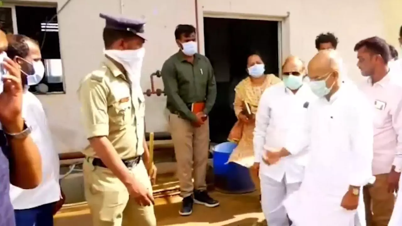 Minister Sharan Prakash Patil visited the site of the gas leak