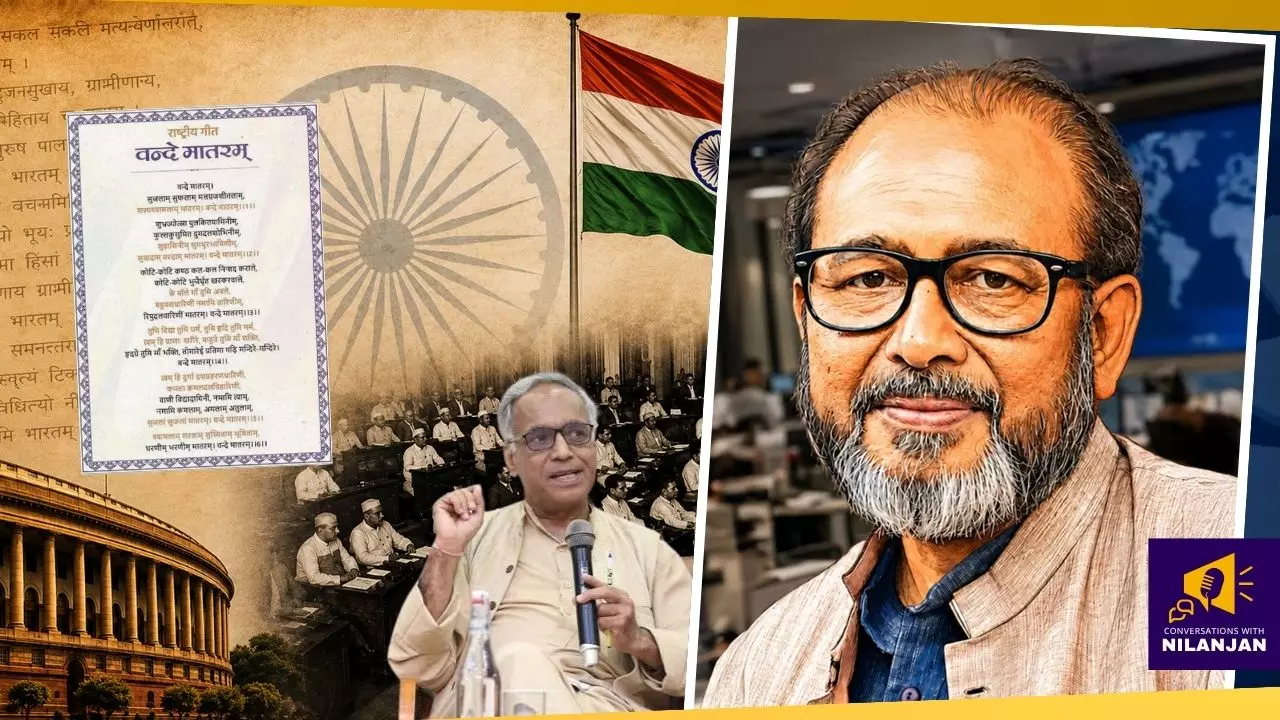 Historian Salil Misra during an interview discussing the history and law surrounding Vande Mataram. Historian Salil Misra during an interview discussing the history and law surrounding Vande Mataram.