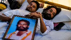 Student leader Devendra Nath Mahto, right, and others during an indefinite hunger strike Student leader Devendra Nath Mahto, right, and others during an indefinite hunger strike