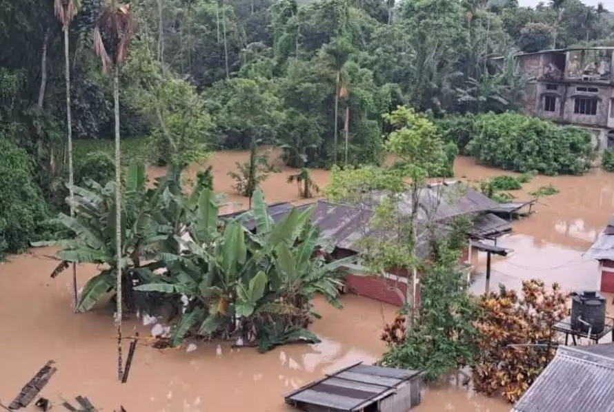 A flooded village in Assam. Photo: By special arrangement A flooded village in Assam. Photo: By special arrangement