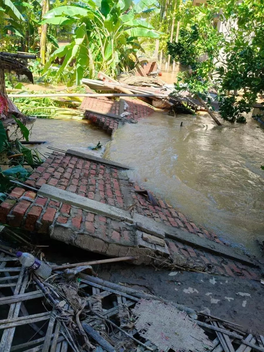 Ruins of homes. Photo: By special arrangement Ruins of homes. Photo: By special arrangement