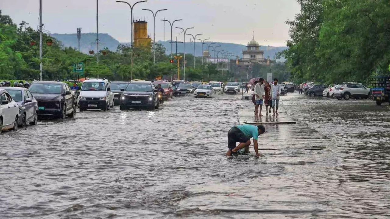 waterlogging in Jaipur
