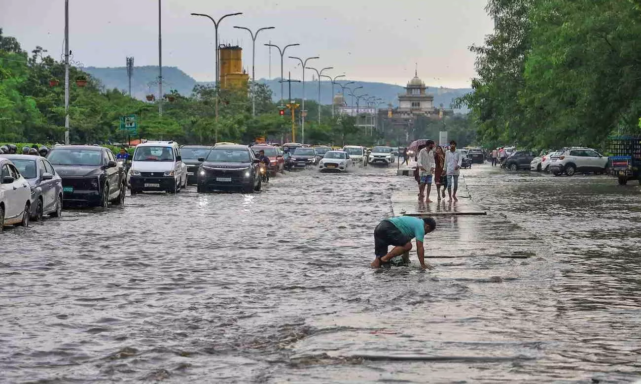 waterlogging in Jaipur waterlogging in Jaipur