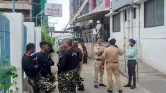security personnel outside hospital in Nanded