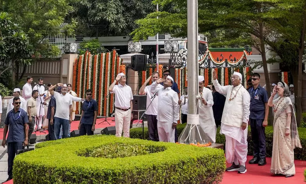 Flag hoisting at AICC headquarters Flag hoisting at AICC headquarters