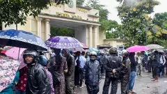 protest outside Jharkhand Secretariat in Ranchi