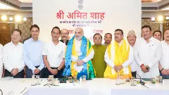 Union Home Minister Amit Shah and West Bengal Chief Minister Suvendu Adhikari at the meeting Union Home Minister Amit Shah and West Bengal Chief Minister Suvendu Adhikari at the meeting