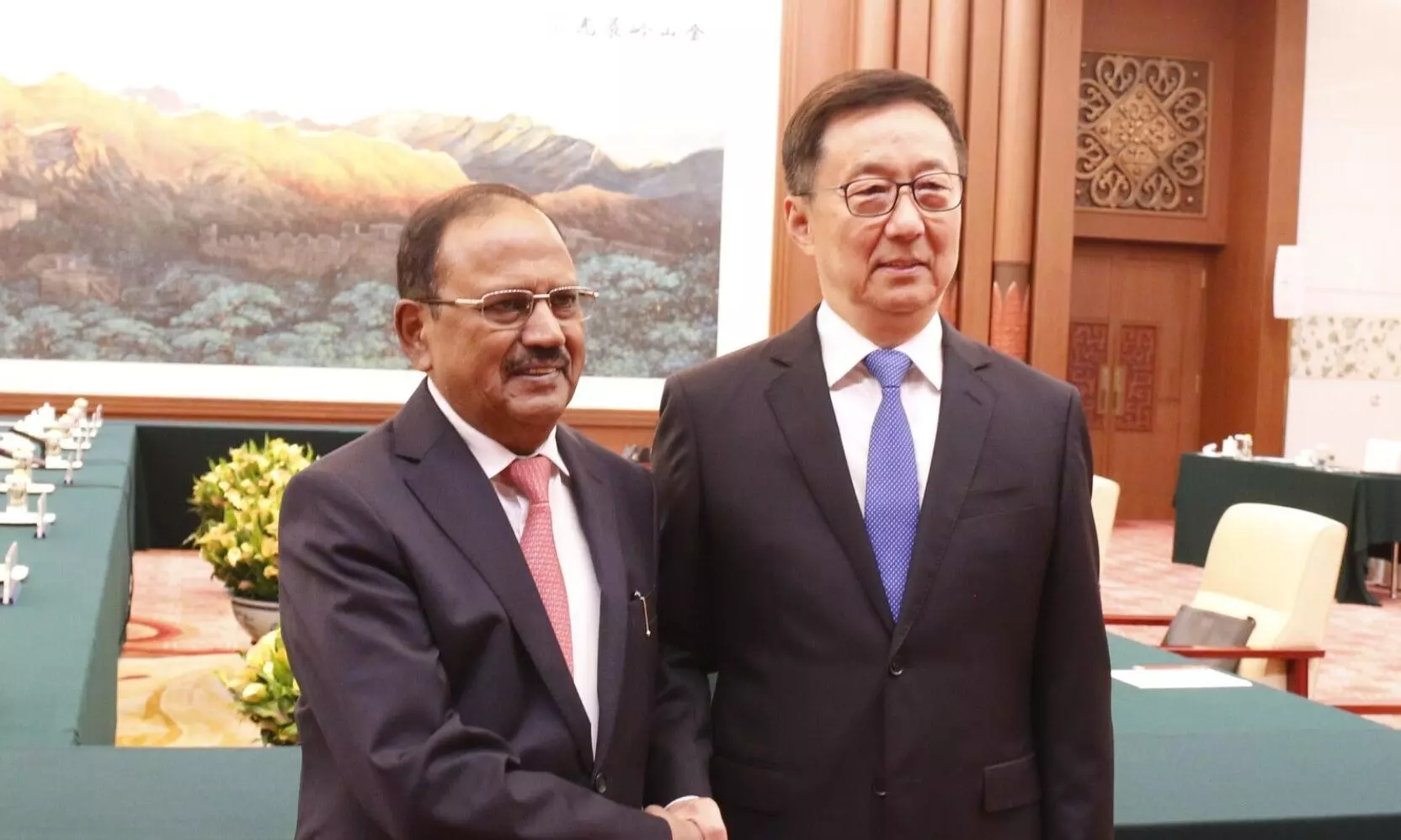 National Security Advisor Ajit Doval with Chinese Foreign Minister Wang National Security Advisor Ajit Doval with Chinese Foreign Minister Wang