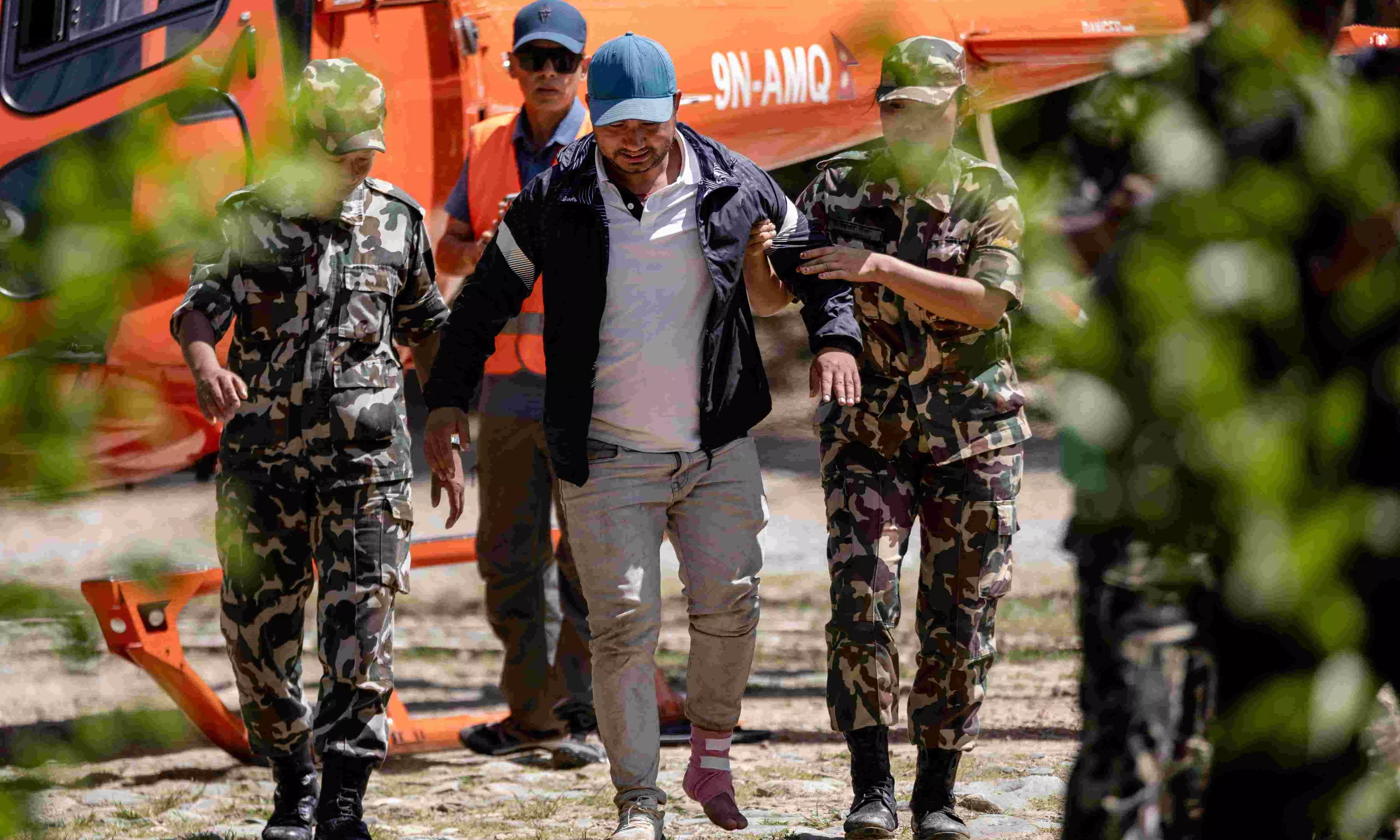 Nepal army personnel amid a rescue and search operation after flash floods, at the Army Training Centre in Nuwakot, Nepal Nepal army personnel amid a rescue and search operation after flash floods, at the Army Training Centre in Nuwakot, Nepal