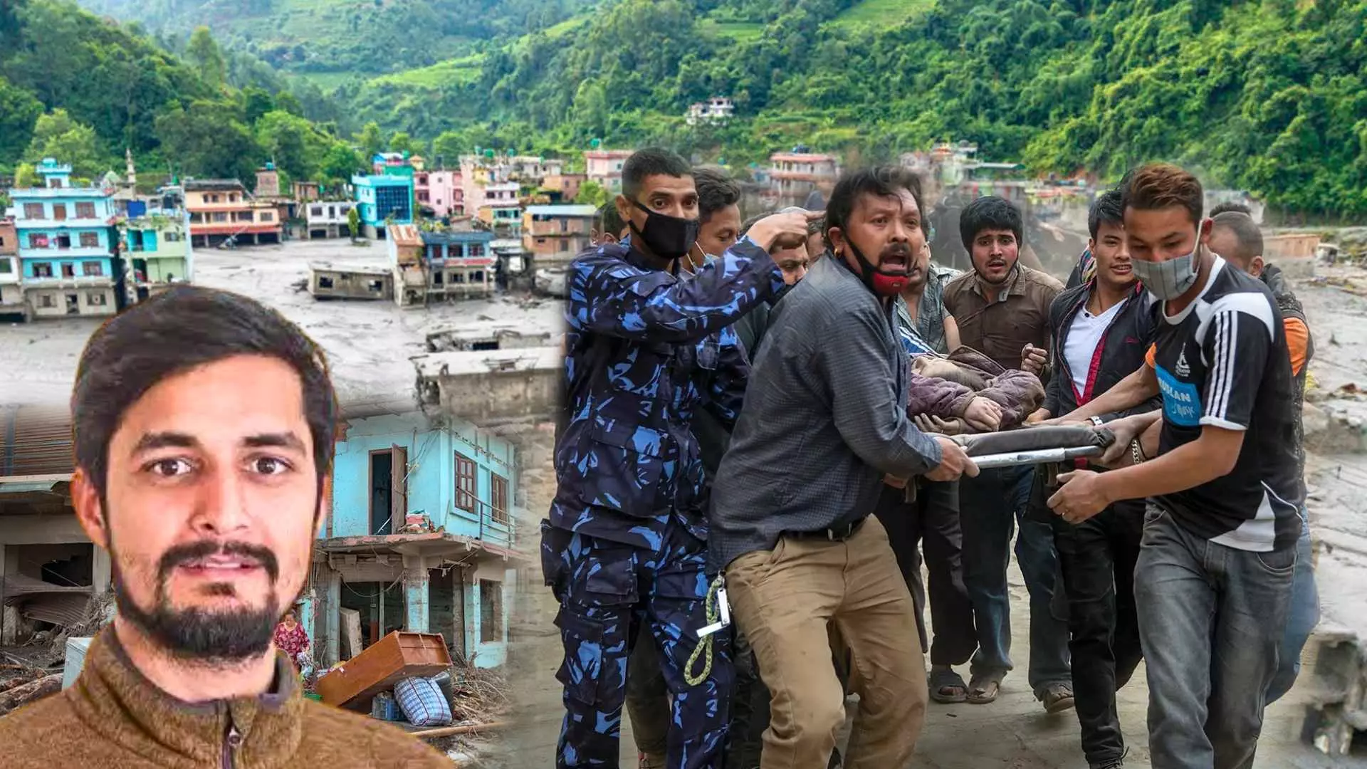 Flood-hit Nepal villages and rescue teams Flood-hit Nepal villages and rescue teams