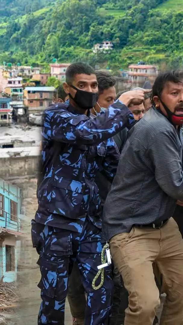 Flood-hit Nepal villages and rescue teams Flood-hit Nepal villages and rescue teams