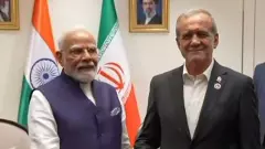 Prime Minister Narendra Modi with Iranian President Masoud Pezeshkian