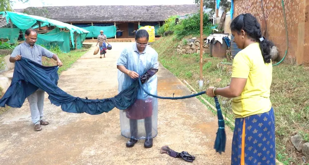 Fabric being dyed. Photo; Ramakrishna SC Fabric being dyed. Photo; Ramakrishna SC