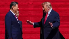 President Donald Trump speaks with China President Donald Trump speaks with China