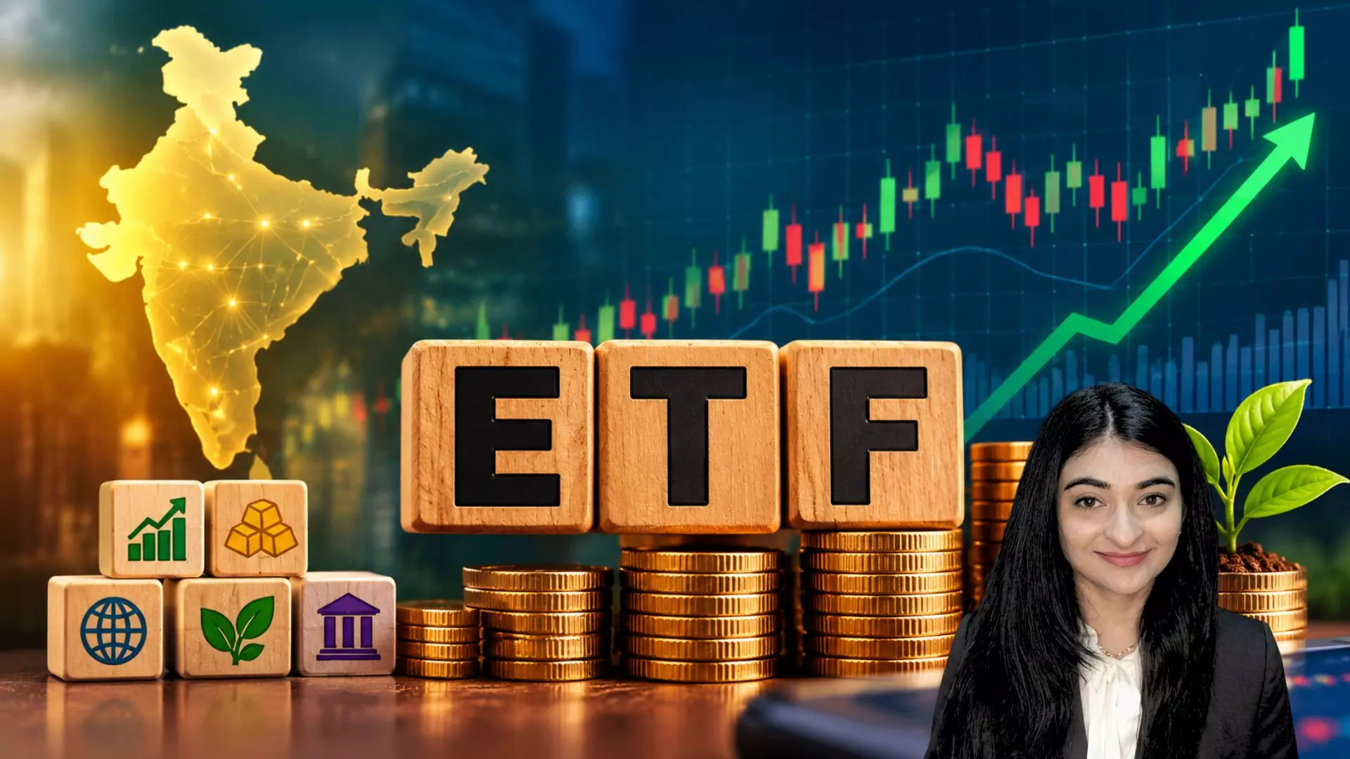 Investor reviewing India ETF market growth Investor reviewing India ETF market growth