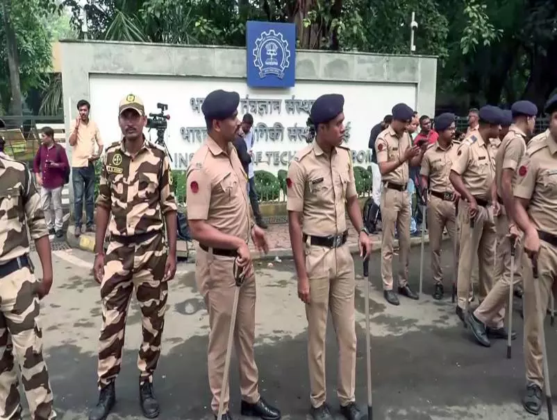 Heavy security outside IIT Bombay