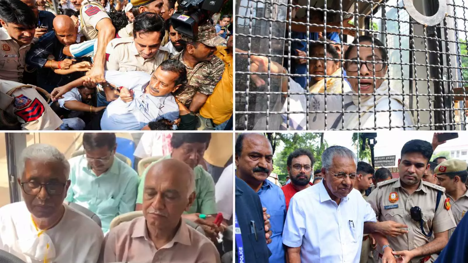 CJP protest: Four former CMs among Opposition leaders detained in Delhi CJP protest: Four former CMs among Opposition leaders detained in Delhi