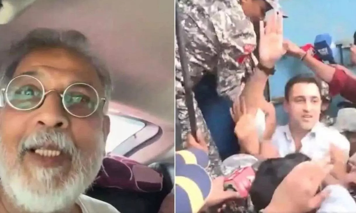 Tushar Gandhi (left), Imran Khan Tushar Gandhi (left), Imran Khan