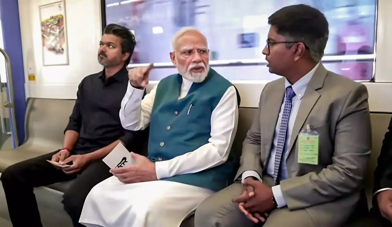 Modi inaugurates Poonamallee-Vadapalani stretch of Chennai Metro, rides with CM Vijay Modi inaugurates Poonamallee-Vadapalani stretch of Chennai Metro, rides with CM Vijay